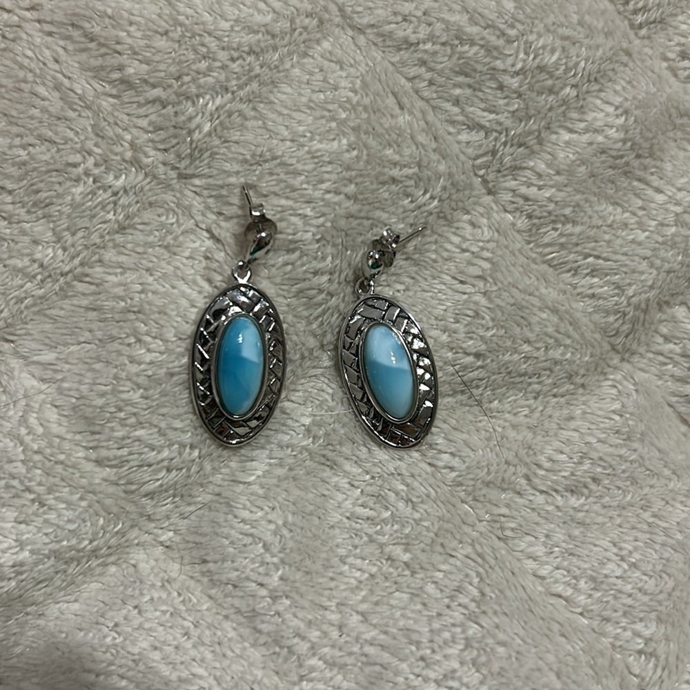 NWT JTV Larimar and Sterling Silver Earrings